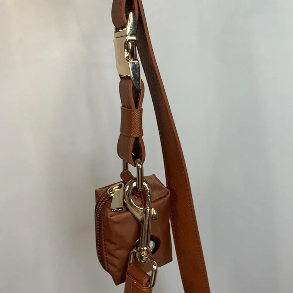 Express Tan Faux Leather 58” Dog Leash and Bag Set- NWT